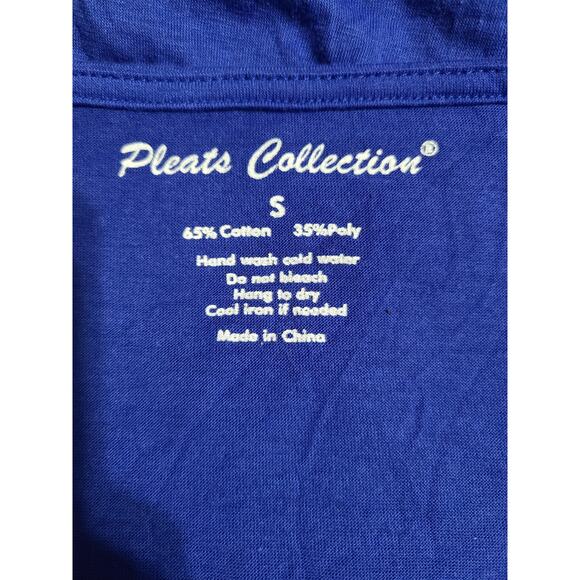 Pleats collection small women's blue pleated high low dress - Picture 4 of 6